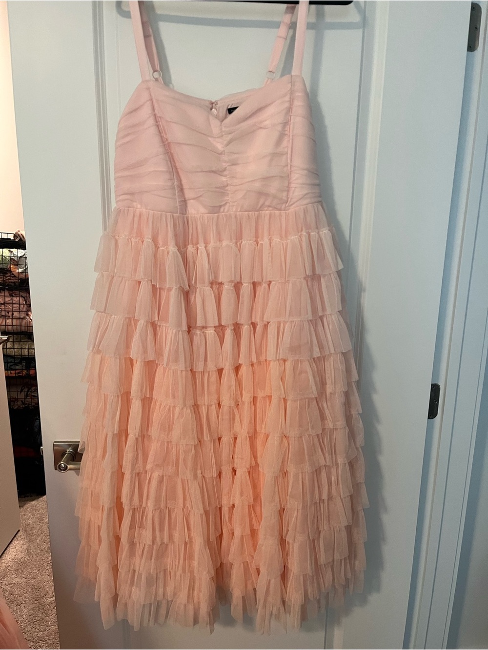 torrid Blush Pink Tiered Ruffle Midi Dress